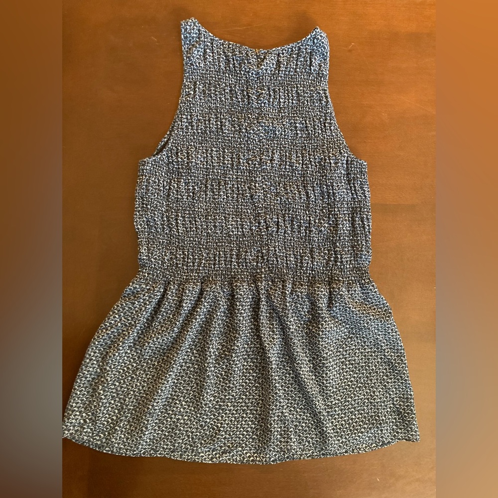 Michael Kors Blue Chiffon Peplum top